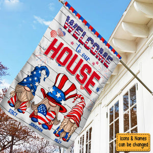 Personalized Independence Day Welcome To Our House Family Flag