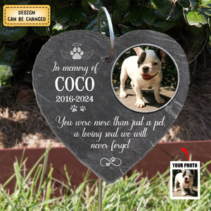 Personalized Memorial Garden Slate & Hook - Loss Of pet Sympathy Gift, Dog Memorial Stone