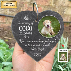 Personalized Memorial Garden Slate & Hook - Loss Of pet Sympathy Gift, Dog Memorial Stone