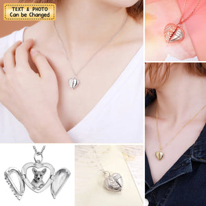 Personalized Engravable Angel Wing Photo Necklace