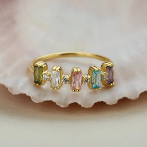 Personalized Gift For Grandma Mom Family Birthstone Ring