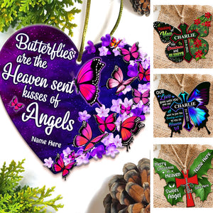 Kisses Of Angels - Personalized Memorial Butterfly Christmas Ornament