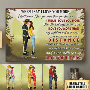 It's A Beautiful Day To Save Lives - Personalized Couple Poster For Soldier,Firefighter, EMS, Nurse, Police Officer