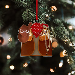 Personalized Cowboy Costume Cowboy Vest Hat Rope Bandana Ornament