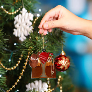 Personalized Cowboy Costume Cowboy Vest Hat Rope Bandana Ornament