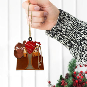 Personalized Cowboy Costume Cowboy Vest Hat Rope Bandana Ornament