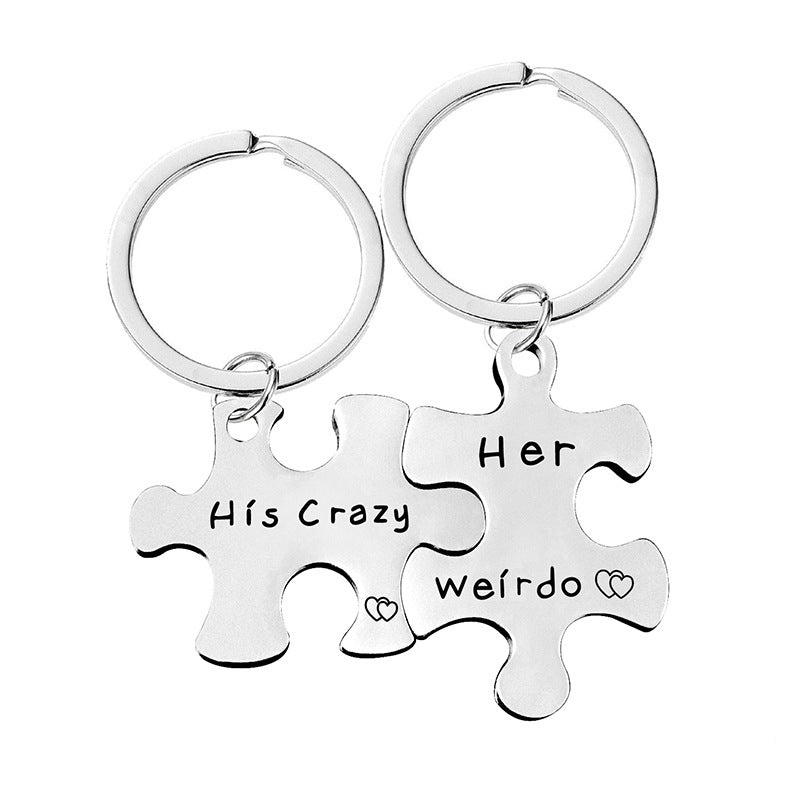 Gift For your lover-Couple Puzzle Key Chain