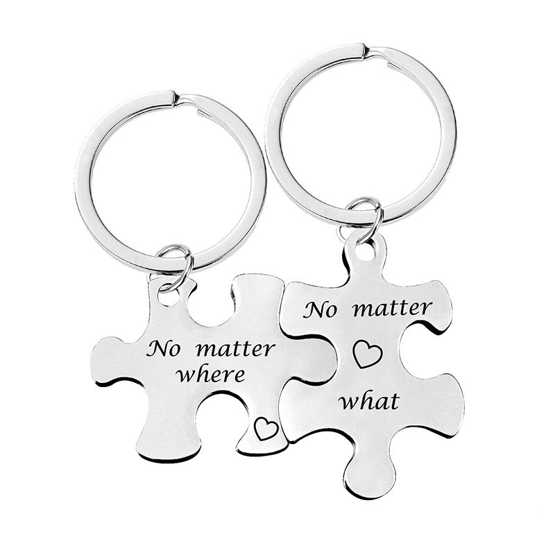 Gift For your lover-Couple Puzzle Key Chain