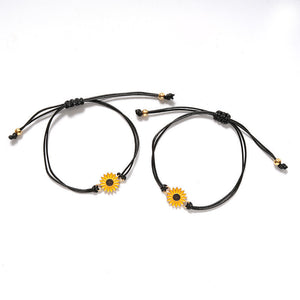 Sunflower Couple/Friends/Sisters Card Bracelet