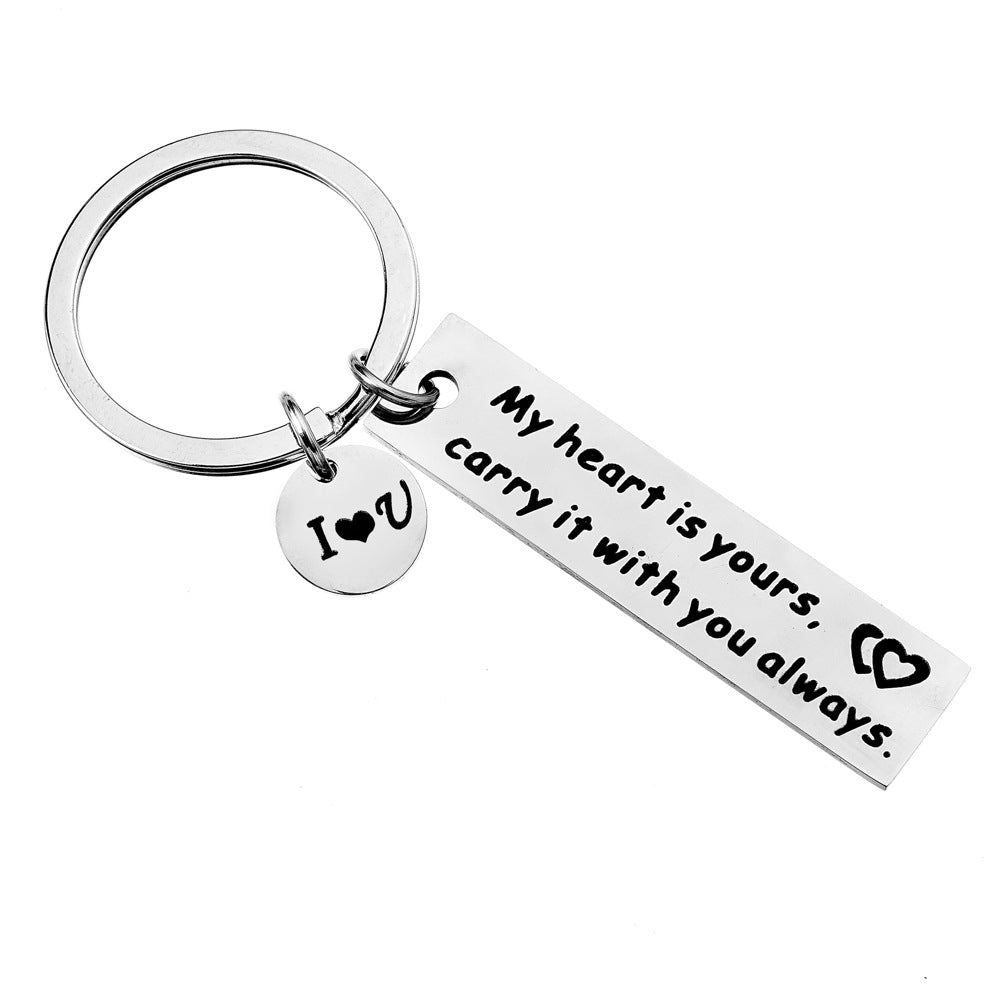 Couple Key Chain - My Heart Is Yours, Carry It with You Always