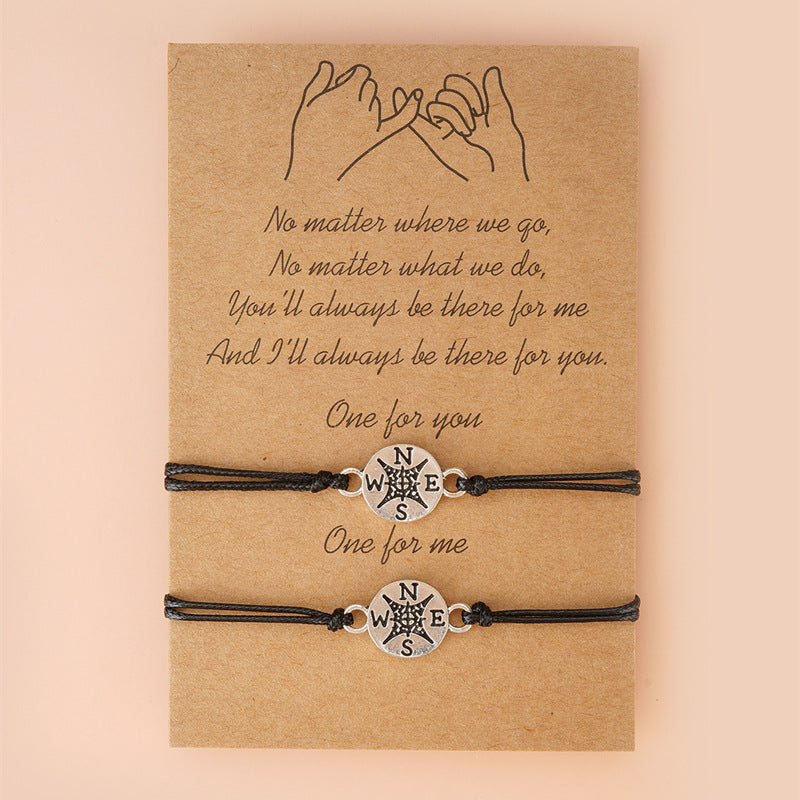 Compass Couple Card Bracelets