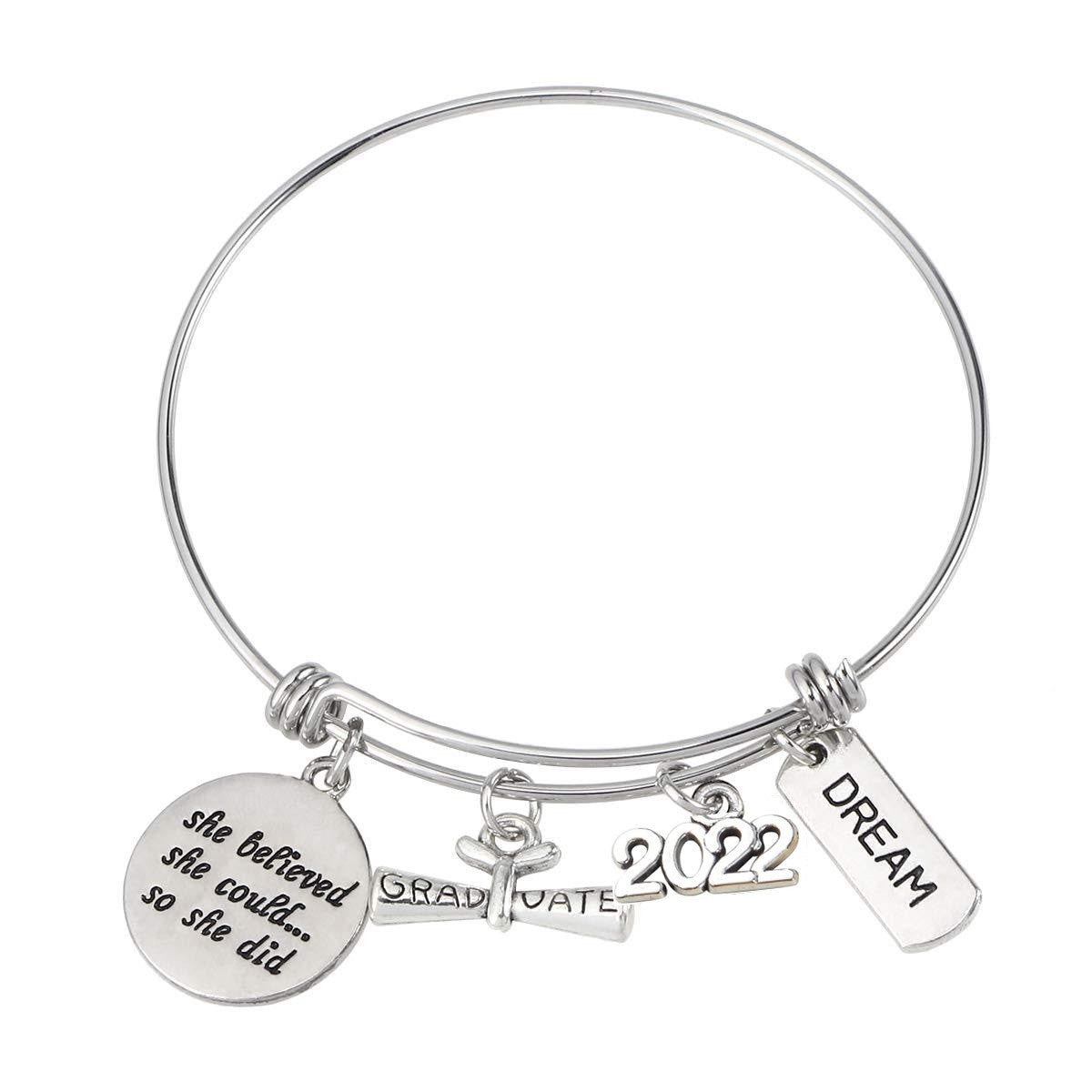 To my Wonderful Daughter-Personalized Name 2022 Graduation Gift Bracelet