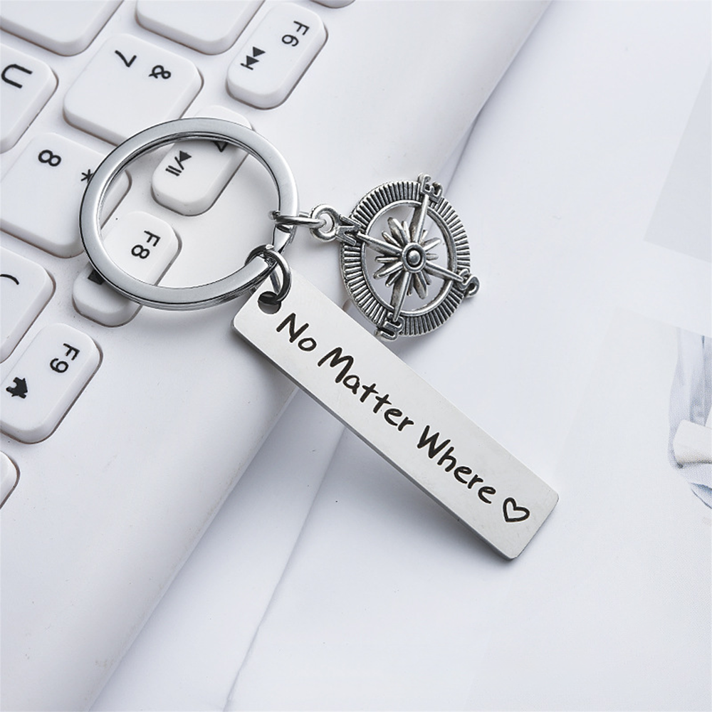 Compass Key Chain - No matter where Friend