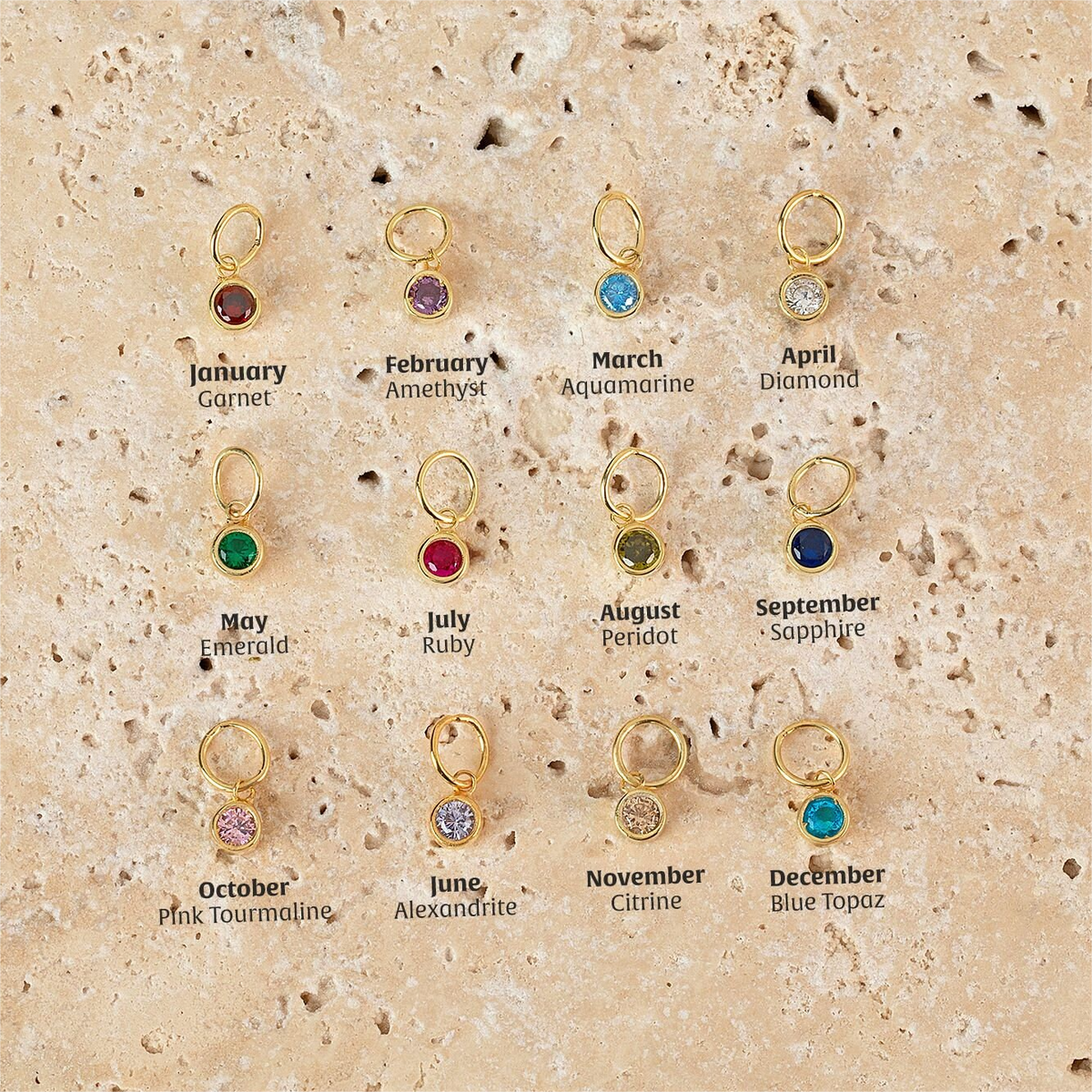 Personalized Family Birthstone Necklace,Multiple Birthstone Necklace