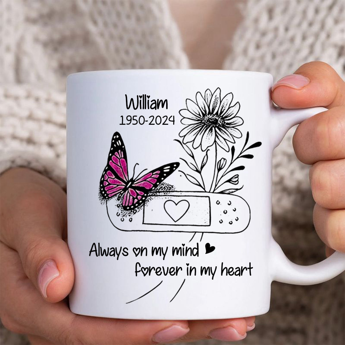 Your Wings Were Ready But My Heart Was Not Personalized Memorial Butterfly Mug