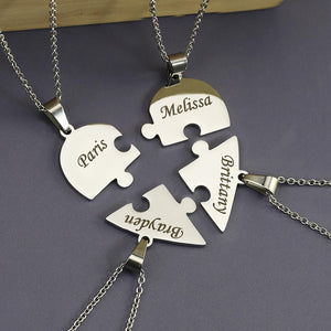 Personalized Name Puzzle we are together Heart Necklace