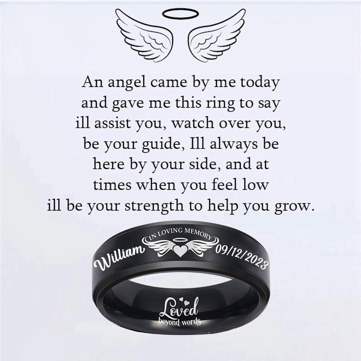 Personalized in loving memory keepsake Ring