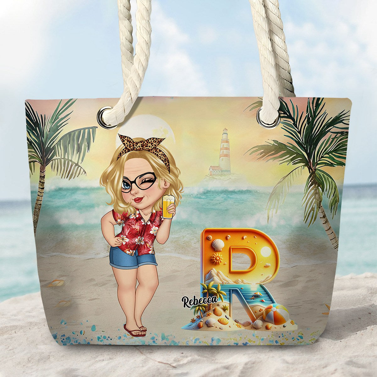 Summer Is Calling Beach Vacation Monogram - Personalized Beach Bag