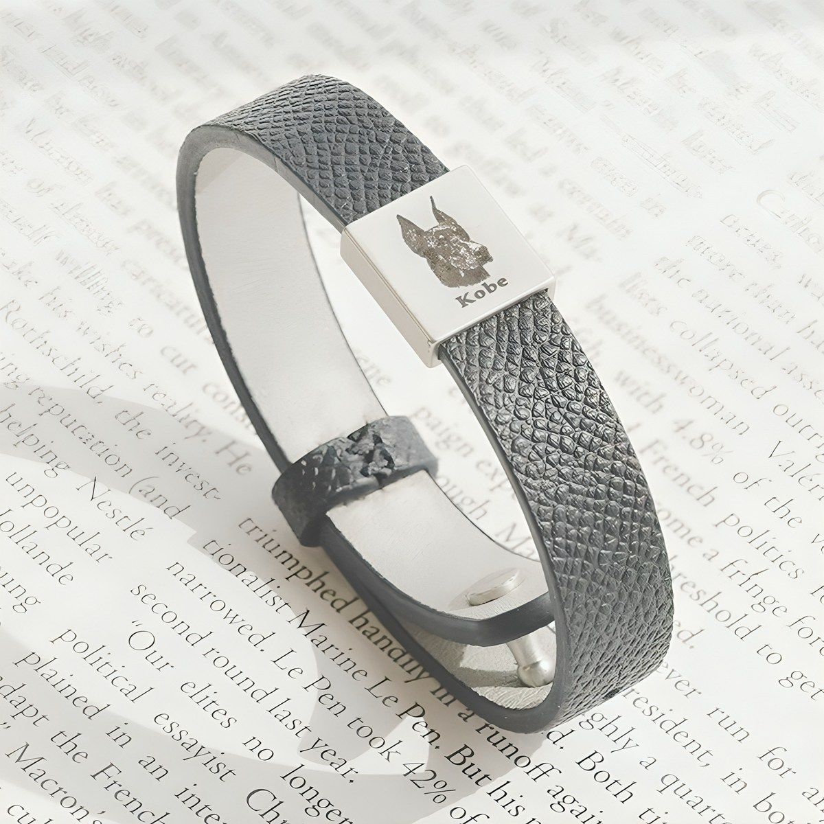 Personalized Pet Dog Cat Portrait Leather Bracelet