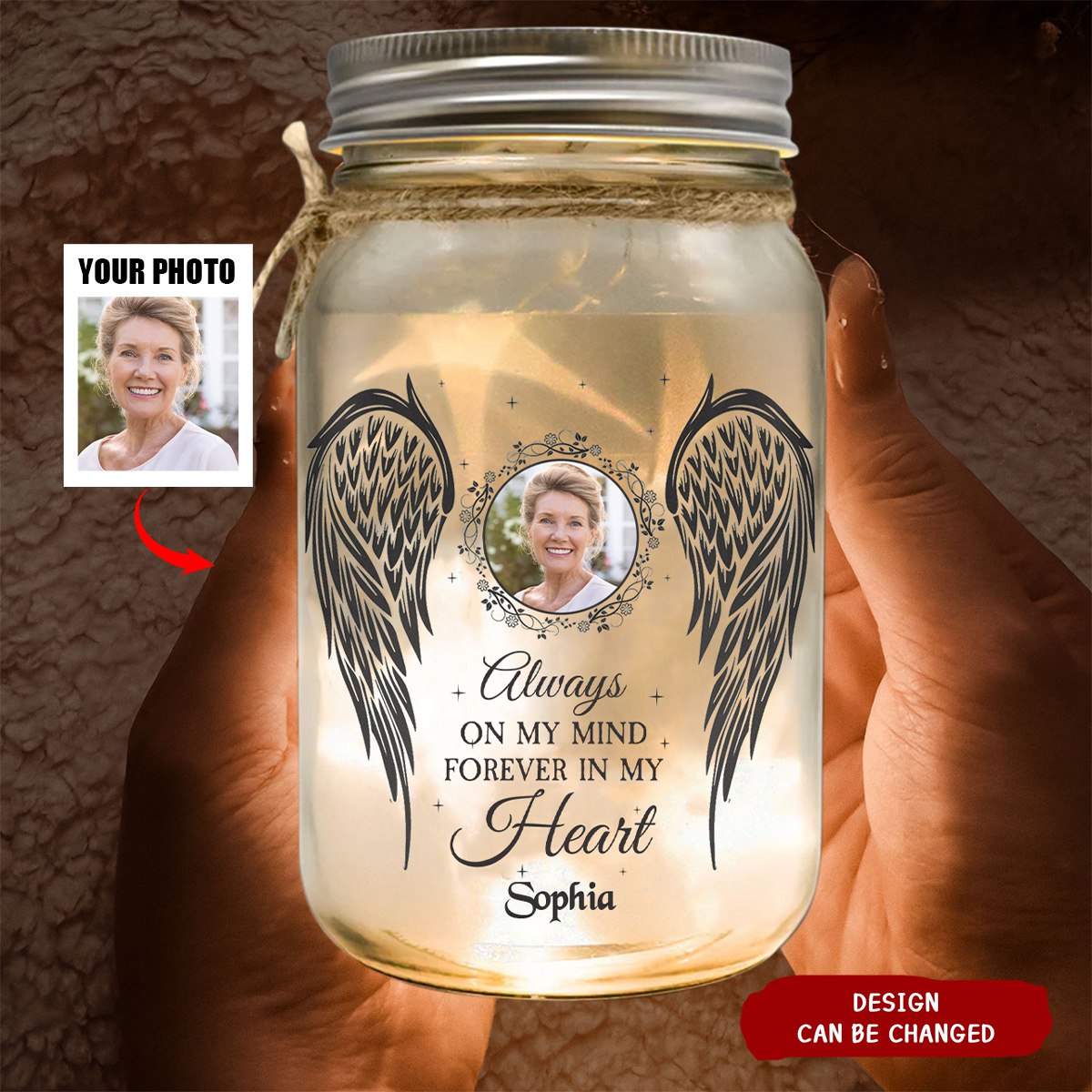 Personalized I Have You In My Heart Mason Jar Light