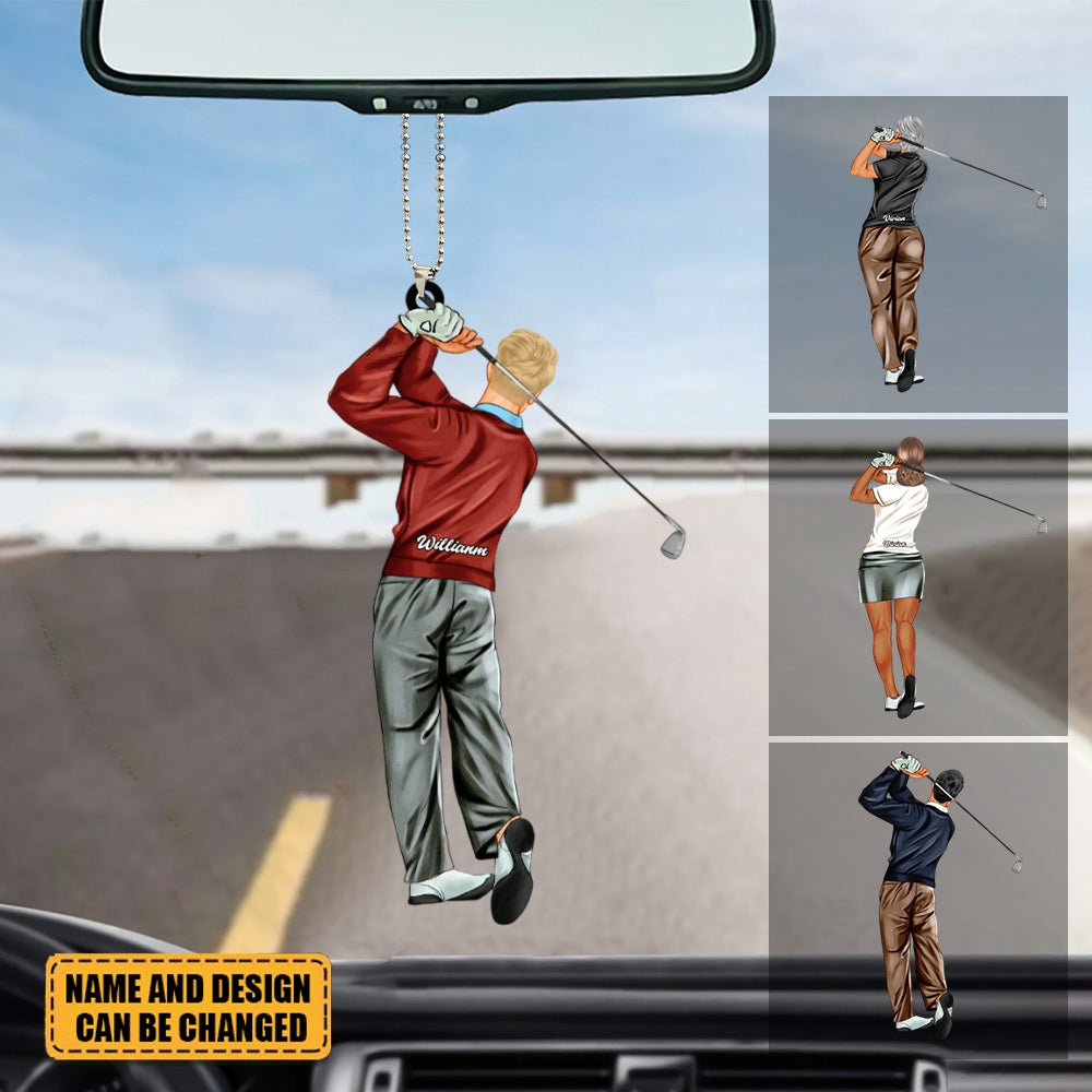 Personalized Golf Lady/Gentleman Acrylic Hanging Ornament