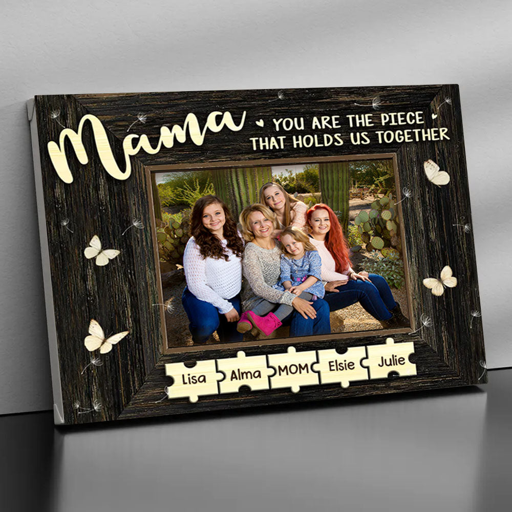Personalized Puzzle Piece Canvas Poster-Mama,You Are The Piece That Holds Us Together