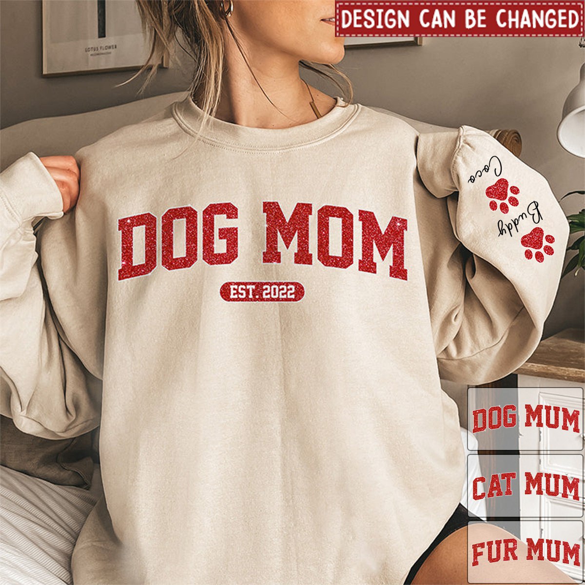 I'm A Cool Dog Mama - Personalized Pet Lovers Sweatshirt With Design On Sleeve