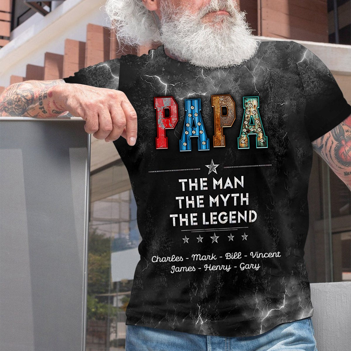Personalized The Man The Myth The Legend All-over Print T Shirt Gift For Grandpa
