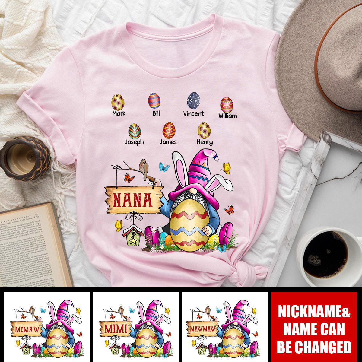 Personalized Nana Easter Pure cotton T-shirt