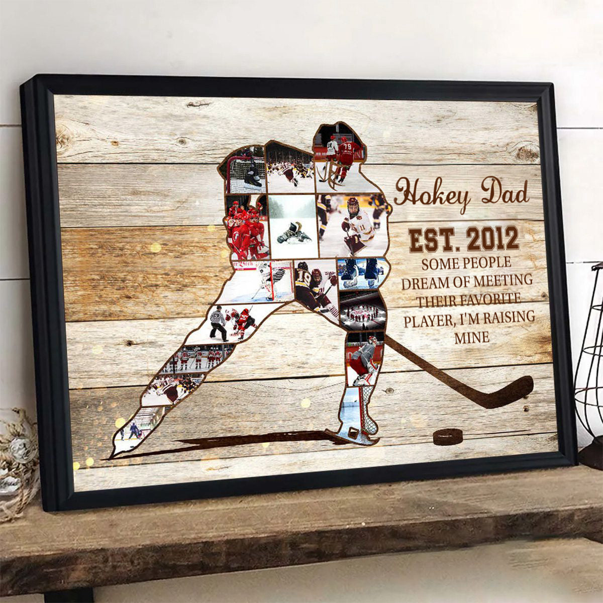 Personalized Hockey Player Photo Collage Poster, Hockey Coach Gift, Personalized Ice Hockey Sport Gift