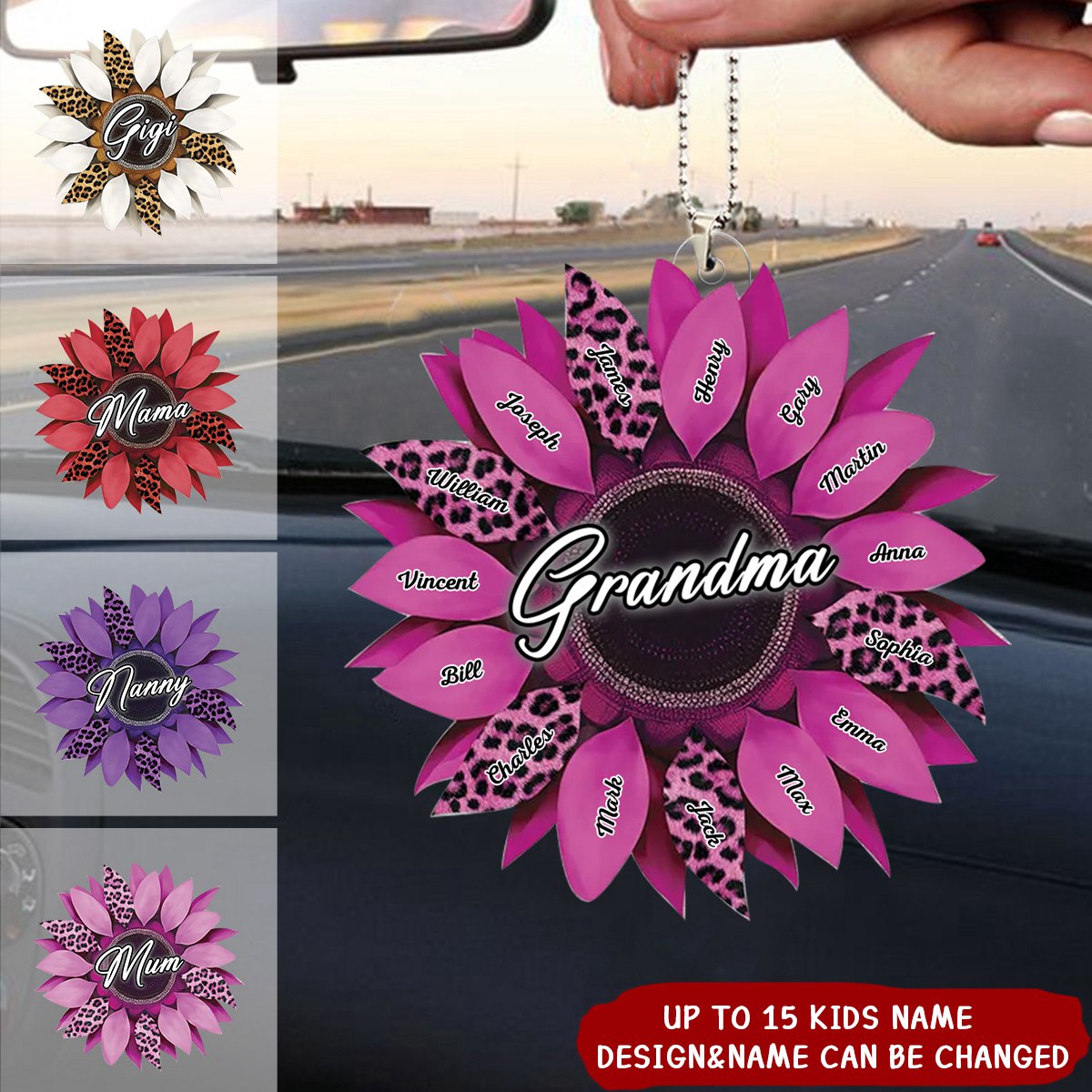 Personalized Family Sunflower Acrylic Ornament