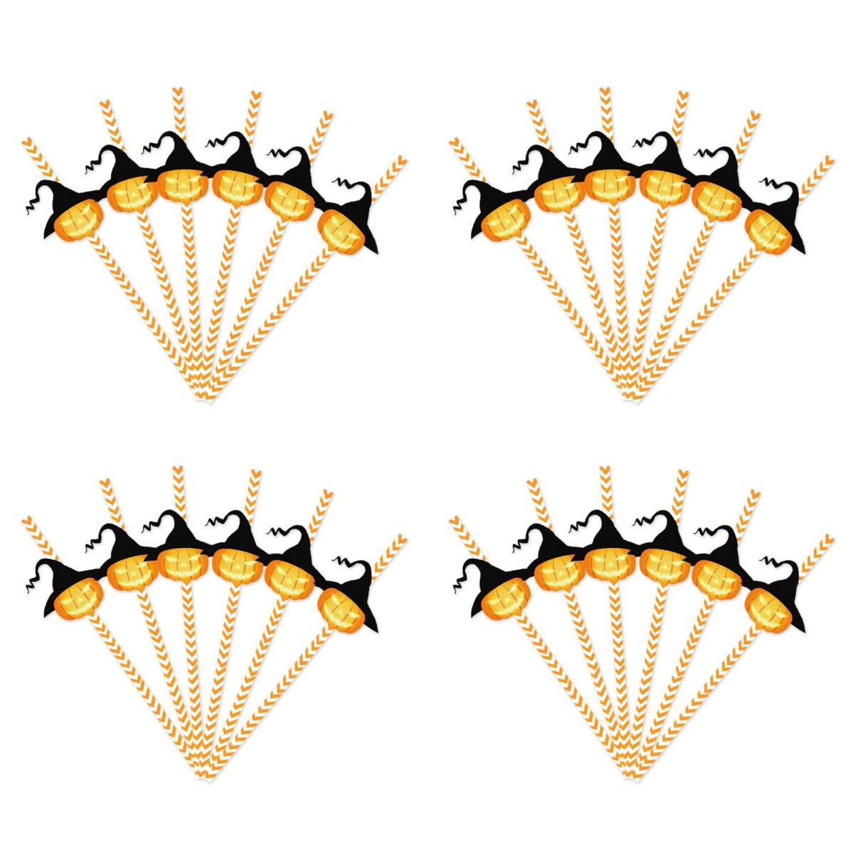 24pcs Halloween Paper Straws Drinking Straws