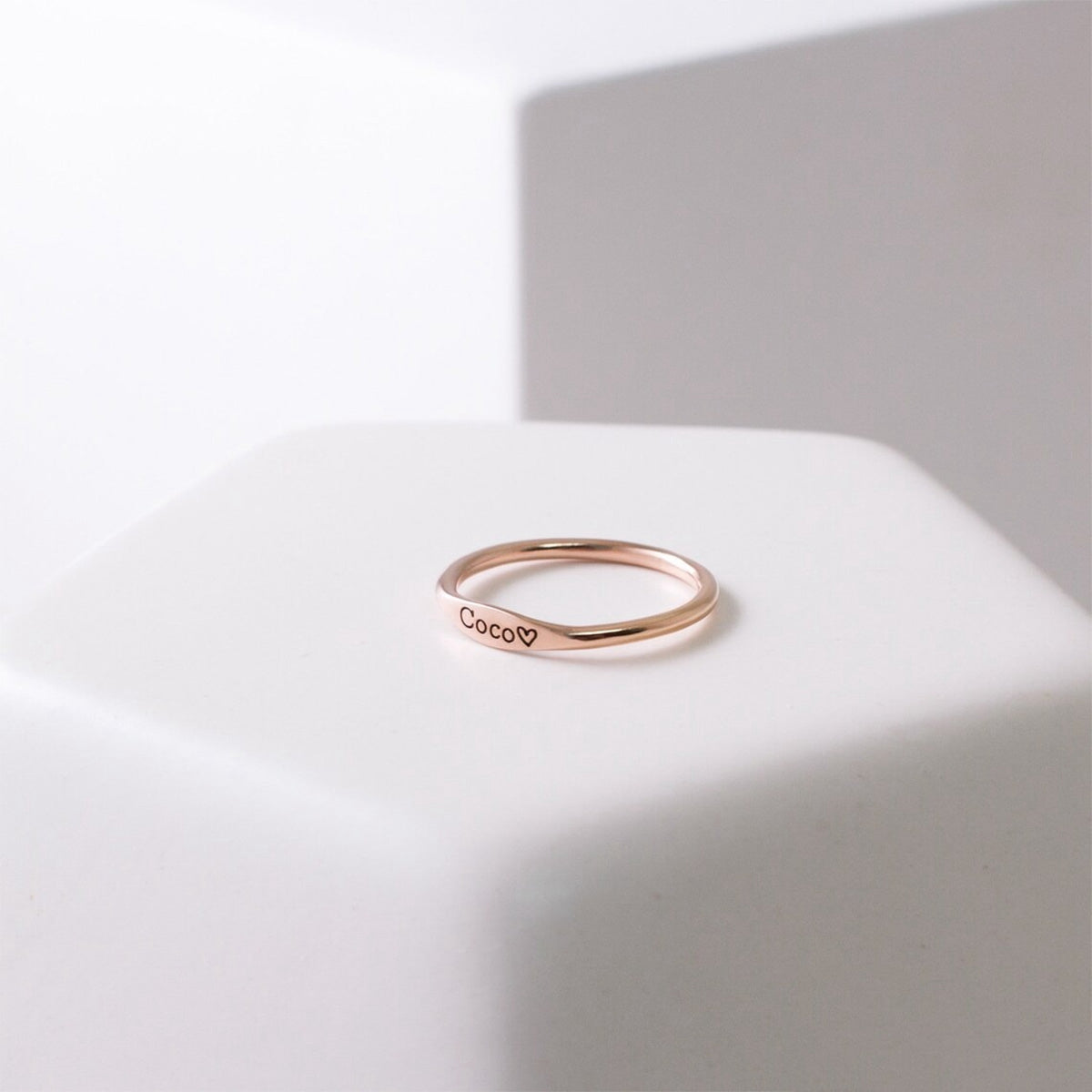 Personalized Dainty Name Stacking Ring Gift for Mom Grandma