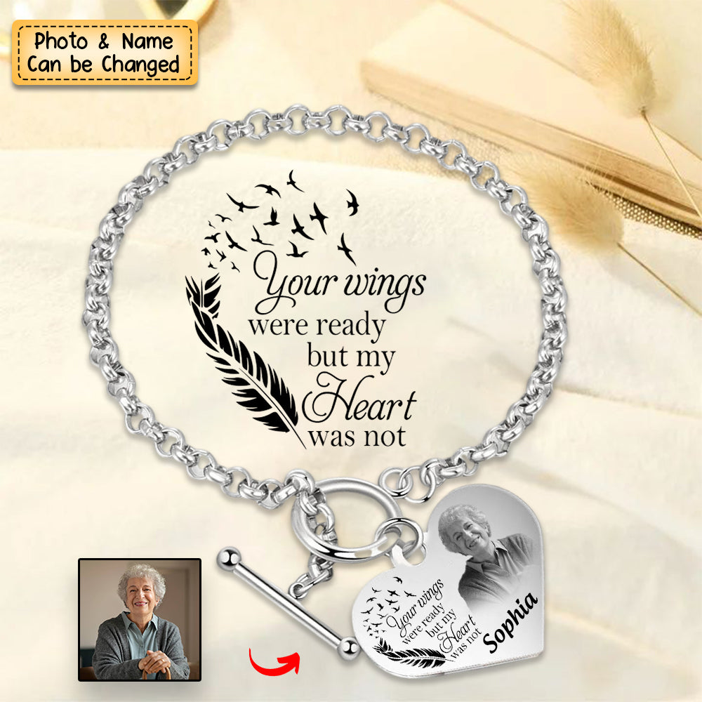 Personalized Engraved Heart Bracelet I'm Always With You - Memorial Gift For Family, Friend