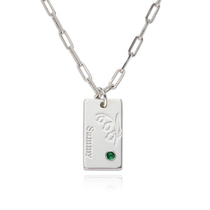 Personalized Blossom Birth Flower Necklace With Birth Stone