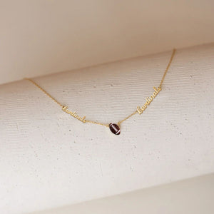 Personalized Football Team Name & Football Charm Necklace