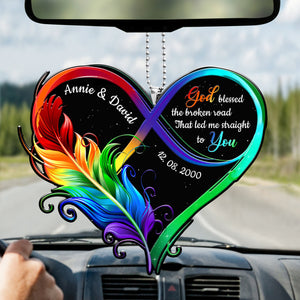Feather Infinity Heart God Blessed Personalized Ornament