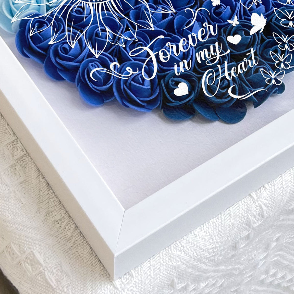 Personalized Forever In My Heart Flower Shadow Box