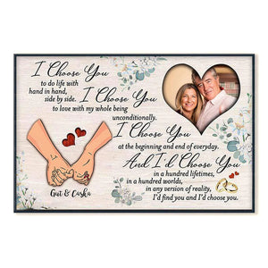 I Choose You Personalized Photo Canvas Gift For Couple