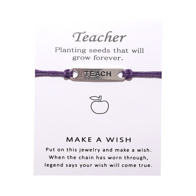 Teacher Gift Card Bracelets