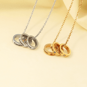 Mother's Day Gift Personalized Name Circle Necklace with Custom Birthstone