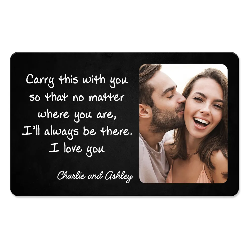 Carry This So I'll Always Be There Custom Photo Wallet Keepsake Personalized Metal Wallet Card
