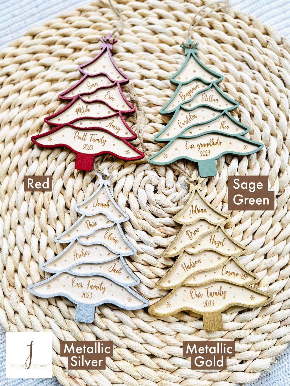 Personalized Christmas tree Family Ornament Christmas Gift