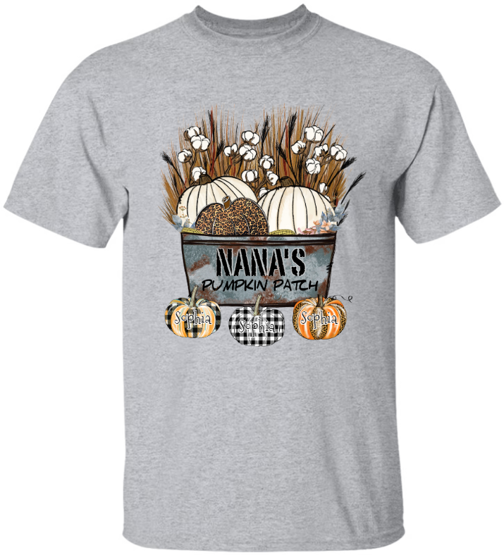 Personalized Nana's With Pumpkin Patch T-Shirt