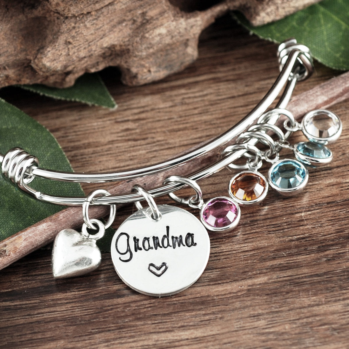 Personalized Birthstone Bracelet for Grandma/Mom