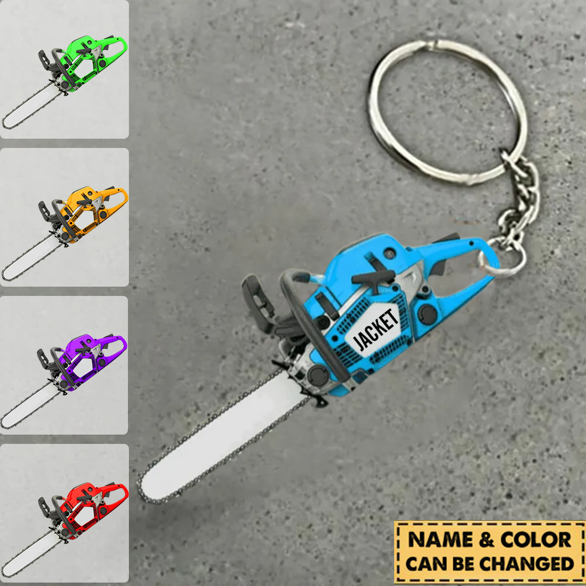 10 Keychain PERSONALIZED ARBORIST CHAINSAW KEYCHAIN - faceworm