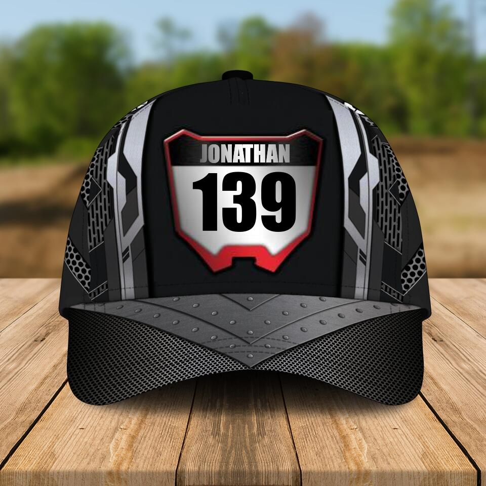 Custom Personalized Motocross Cap with custom Name Number & Plate, Mx Dirt Bikes Gifts