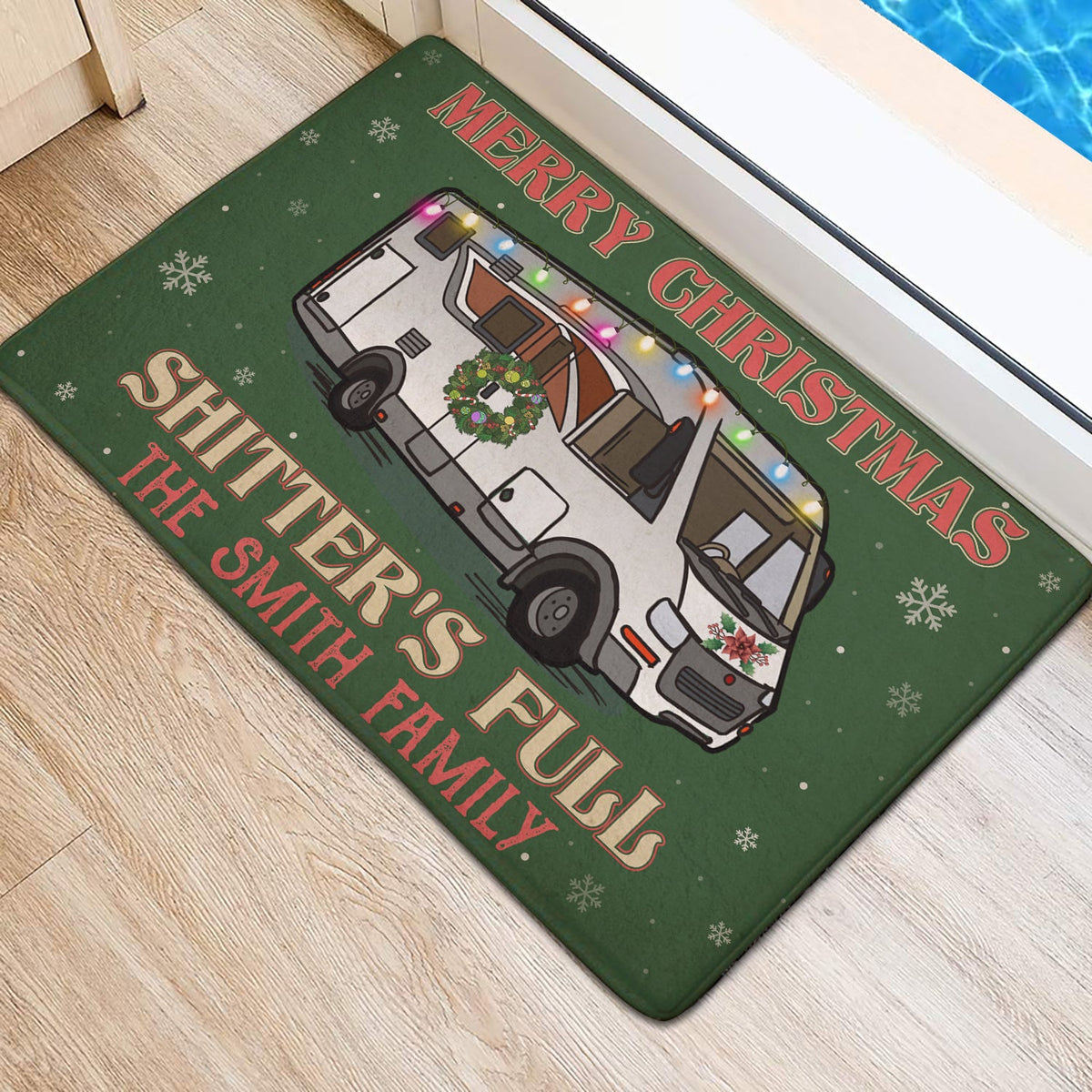 Custom Christmas Camper Doormat - Merry Christmas Shitter's Full