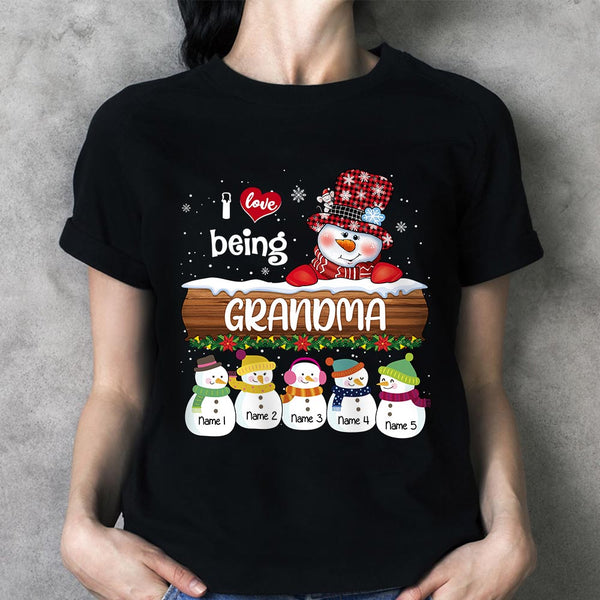 I love being a grandma - Christmas gift for grandma, snowman family Shirt,  Hoodie, Sweatshirt - FridayStuff