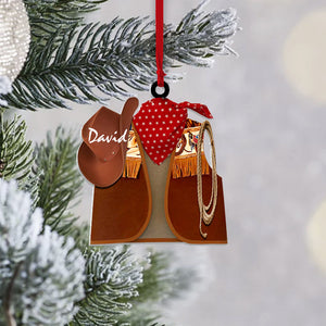 Personalized Cowboy Costume Cowboy Vest Hat Rope Bandana Ornament